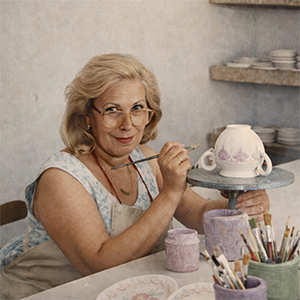 Pepi_Gutérrez_Fuentes_Pintando_Cerámica_Muñoz_Andújar